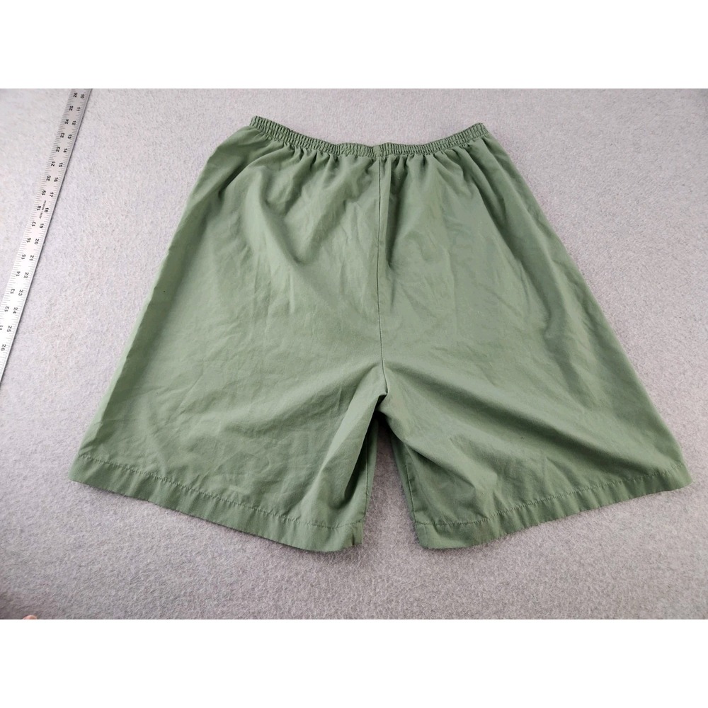 Vintage Cotton Poly Blend Pajama Bottoms Shorts Lightweight Green PJs Mens Large - Picture 9 of 10